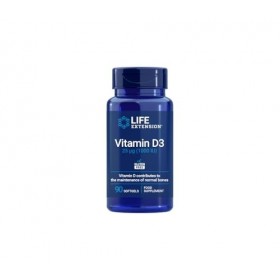 Life Extension - Vitamine D3 25 mcg 1000 UI , 90 Gélules Molles – Soutient la Santé Immunitaire, Osseuse et Cellulaire, Main