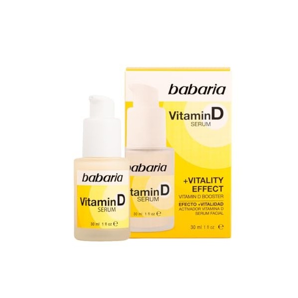 Babaria - Sérum Visage Vitamine D | Revitalise et Active les Récepteurs de Vitamine D | Antioxydant et Anti-âge | Hydratation...