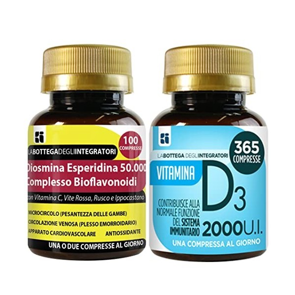 Ensemble de suppléments circulation antioxydante | système immunitaire et os | Diosmine Hexpéridine Bioflavonoïdes 100 compri