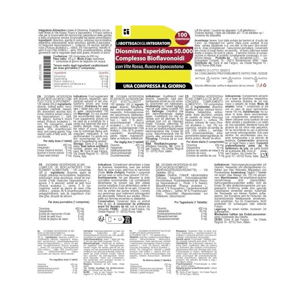 Ensemble de suppléments circulation antioxydante | système immunitaire et os | Diosmine Hexpéridine Bioflavonoïdes 100 compri