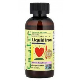 Fer liquide, sans OGM, sans gluten, saveur baie, 118 ml