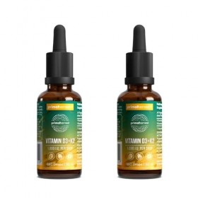 Primal Vitamin D3 & K2 Drops de Primal Harvest - 1 000 U.I., Gouttes multi vitamines avec huile MCT, vitamines liquides en fl...