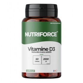 Vitamine D3 – 2000 UI – 60 Gélules – Immunité, Os & Énergie – Réduit la Fatigue – Testée en Laboratoire