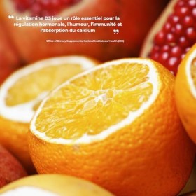 Vitamine D3 – 2000 UI – 60 Gélules – Immunité, Os & Énergie – Réduit la Fatigue – Testée en Laboratoire