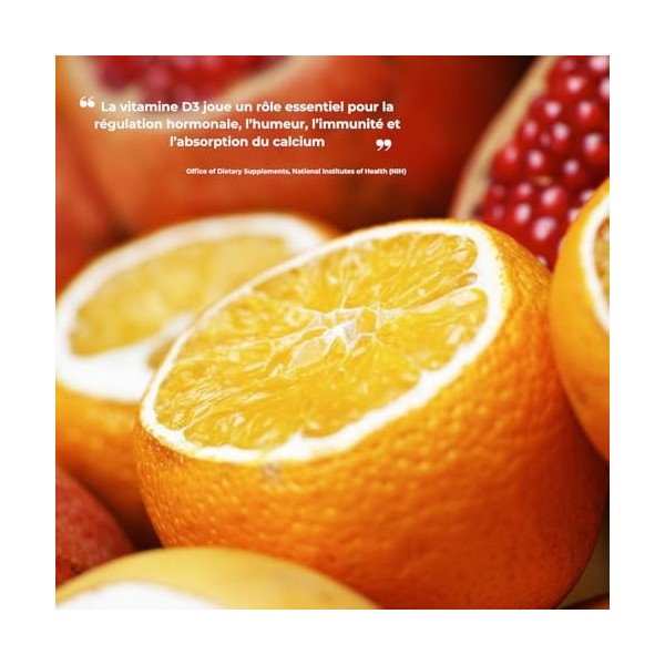 Vitamine D3 – 2000 UI – 60 Gélules – Immunité, Os & Énergie – Réduit la Fatigue – Testée en Laboratoire