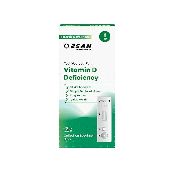 Kit de test de vitamine D pour un usage domestique – Test sanguin précis de vitamine D pour détecter une carence en vitamine 
