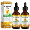 Vitamine E Huile, Huile De Vitamine E 75,000 Ui, 100% Naturel vitamine e Liquide Pure pour le Visage, les Cheveux, les Ongles...