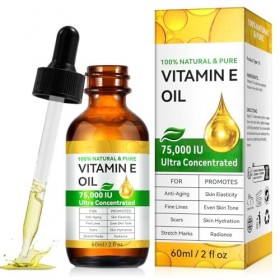 Huile de vitamine E, 60 ml dhuile de vitamine E ultra pure pour la peau, le visage et les cicatrices, nourrissante en profon