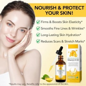 Huile de vitamine E, 100 % pur extraits de plantes naturels, huile de vitamine E pour la peau, le visage, réduit les cicatric