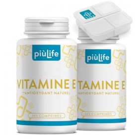 Vitamine E Pure 120mg Par Dose 178UI PiùLife, 730 Comprimés Complément Alimentaire Vitamine E Visage Peau, Yeux Vue, Vitamine...