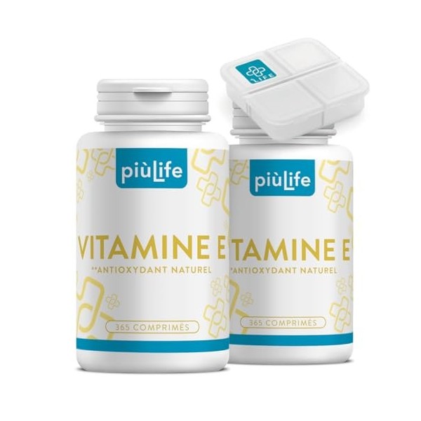 Vitamine E Pure 120mg Par Dose 178UI PiùLife, 730 Comprimés Complément Alimentaire Vitamine E Visage Peau, Yeux Vue, Vitamine...