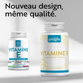 Vitamine E Pure 120mg Par Dose 178UI PiùLife, 730 Comprimés Complément Alimentaire Vitamine E Visage Peau, Yeux Vue, Vitamine...