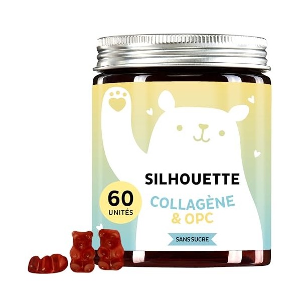 Silhouette Gummies Belles Courbes - Peau Ferme - Peptides de Collagène Hautement Dosé, Opc et Vitamine C & E - 60 Gummies - S