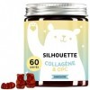 Silhouette Gummies Belles Courbes - Peau Ferme - Peptides de Collagène Hautement Dosé, Opc et Vitamine C & E - 60 Gummies - S