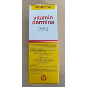 VITAMINDERMINA Poudre classique protectrice 100 g - Avec amidon de maïs, oxyde de zinc et vitamine F - Contre la transpiratio