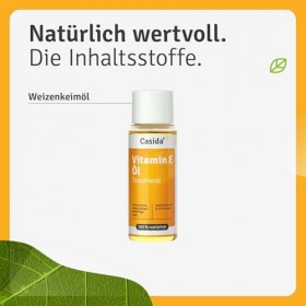 Casida - Huile de Vitamine E - tocophérol - pour les peaux sèches et sensibles - huile de germes de blé pur- la qualité des p