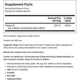 NOW Foods Vitamin E-Oil, Natural Liquid - 30 ml.