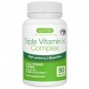 Igennus Triple Vitamine K Complex Avancé 2700 mcg, K2 MK-4 & MK-7 & K1, Formes Naturelles Bioactives, Haute Puissance, Sant