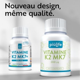 Vitamine K2 Mk7 200 mcg ménachinone 100% All-Trans – 1 Par Jour – Vit K2 Vitamine K pour la solidité osseuse & la mobilité ar