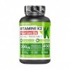 Vitamine K2 MK7 200µg Vitastrong Vegan, 1 Comprimé par Jour Cure 15 Mois 450 Comprimés, MK-7 All-Trans Haute Biodisponibili