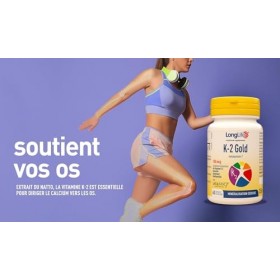 LongLife® K‑2 Gold | Ménaquinone issue du natto | MenaQ7 | Vitamine K-2 en huile d’olive extravierge haute biodisponibilité 