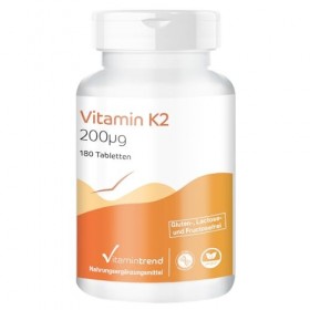 Vitamine K2-200mcg – Végan - ! POUR 6 MOIS ! – Boite de 180 comprimés | Vitamintrend®