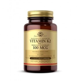 Solgar Vitamine K2 MK‑7 100 µg - Maintien de l’Ossature - MK-7 Forme Efficace de Vitamine K - Hautement Assimilable - Santé O