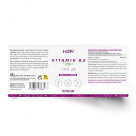 Vitamine K2 de HSN | 100 mcg MenaquinGold | À partir du Natto fermenté | Complément pour 4 Mois | Végétalien, Sans Gluten, Sa