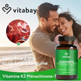 Vitamine K2 200 ?g ménaquinone naturelle MK-7 240 comprimés végétaliens Vitamine K