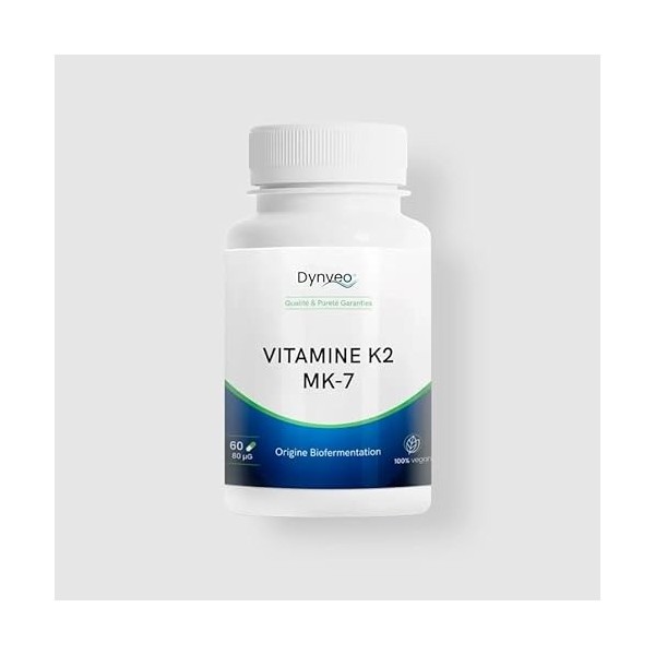 Vitamine K2 MK7 80 µg - Ossature & Coagulation - Forme Trans Brevetée Vegan - Biofermentation Pois Chiche - Biodisponibilité