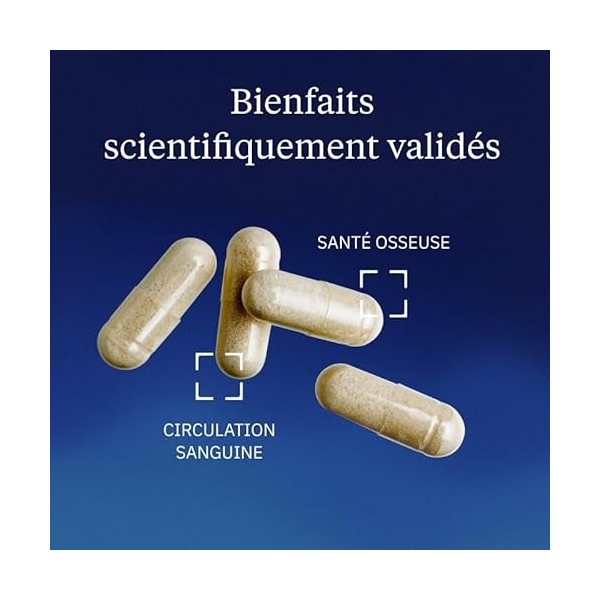 Vitamine K2 MK7 80 µg - Ossature & Coagulation - Forme Trans Brevetée Vegan - Biofermentation Pois Chiche - Biodisponibilité