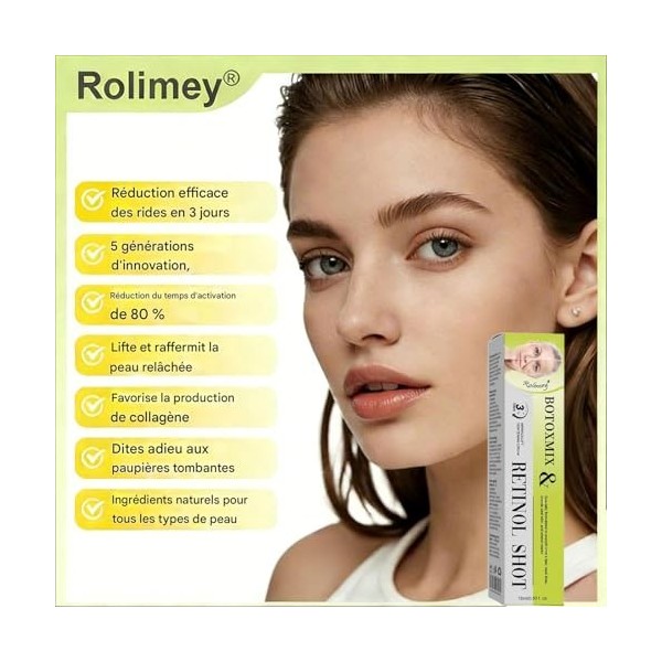 Retielle Creme Retinol, 2026 Retinol Shot Tightening Booster, Pour les Rides et Ridules, Raffermissant Pour Tous les Types de...