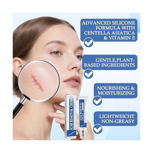 30 g Gel Silicone Cicatrice Creme Cicatrice Et 50 Ml DEssence Anti-Cicatrice, RéParatrice En Profondeur,Douce Et Respectueus