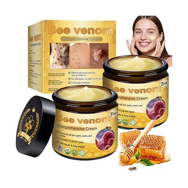 Crème Complète au Venin dAbeille, 2 pièces Crème Réparatrice au Venin Dabeille, Crème Hydratante au Venin Dabeille, Crème 