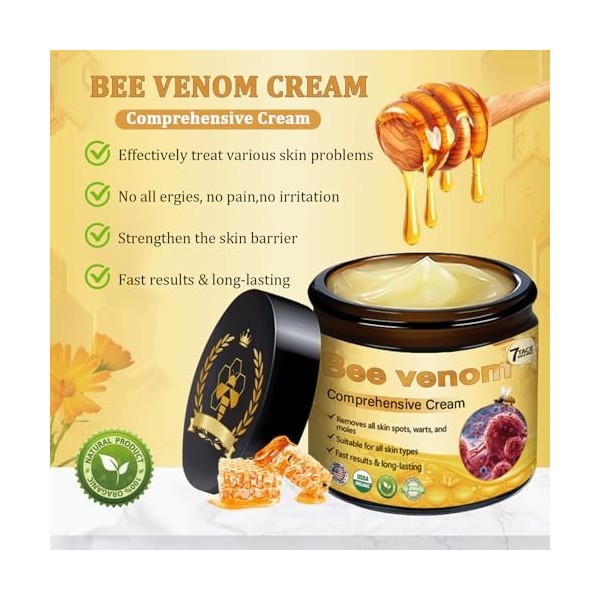 Crème Complète au Venin dAbeille, 2 pièces Crème Réparatrice au Venin Dabeille, Crème Hydratante au Venin Dabeille, Crème 