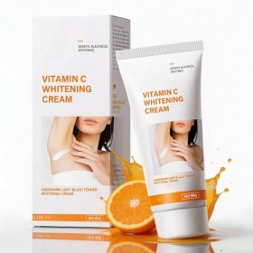 CrèMe éClaircissante Corps,Vitamine C,Whitening Cream Hydratante Anti-Taches,Aide à Unifier Le Teint,Pour Aisselles,Cou,Coude