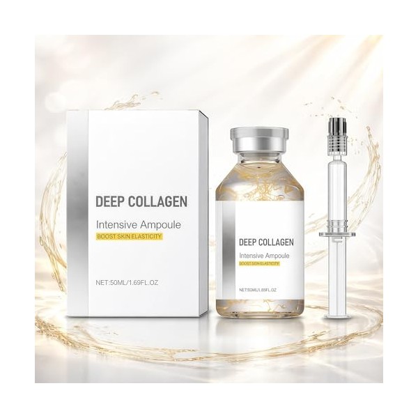 Silk Peptide Intensive Lifting Ampoule with Deep Collagen, Korean Anti Aging Face Serum for Firming, Tightening & Hydrating, ...