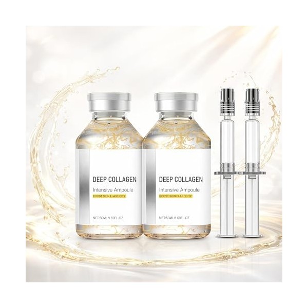 Silk Peptide Intensive Lifting Ampoule with Deep Collagen, Korean Anti Aging Face Serum for Firming, Tightening & Hydrating, ...