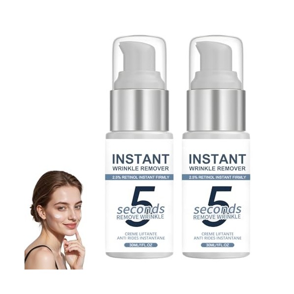 2 PCS Creme Lifting Immediat Visage 30ML×2 Creme Retinol Visage Anti Rides & Anti-Âge Hydratation Longue Durée Raffermissemen