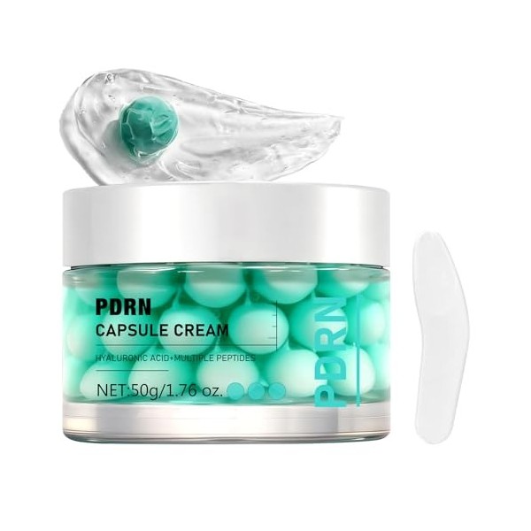 PDRN Cream Capsule, PDRN Crème Visage, Creme Visage Hydratante avec pdrn, Hyaluronic Acid et Multiple Peptides, Nourrit en Pr