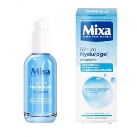 MIXA - Sérum Booster dHydratation Intense 24H - Repulpe & Illumine - Acide Hyaluronique Pur + Vitamines B3 & B5 - Peaux Désh