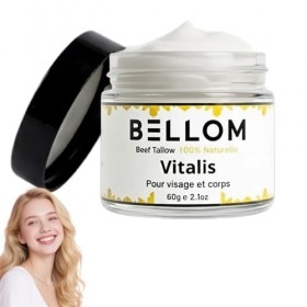 Beef Tallow Vitalis Bellom, 2026 Nouveaux beef tallow Crème vitalis, Crème Hydratante 100% Naturelle au Beurre et au Miel Bio...