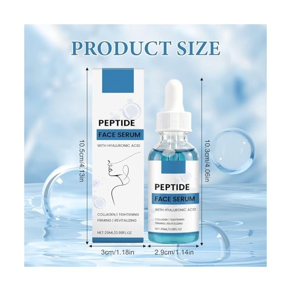 2 Flacons Copper Peptide Serum Peptide de Cuivre Hydratation Longue Durée Atténue Les Ridules Raffermit La Peau Absorption Ra