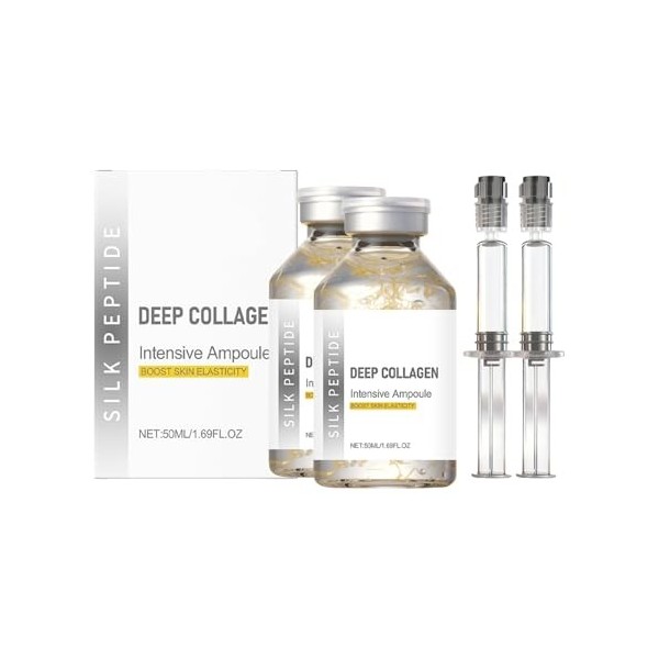 Silk Peptide Ampoule de lifting intensive, sérum lifting intense au collagène profond et aux peptides coréens pour raffermiss...