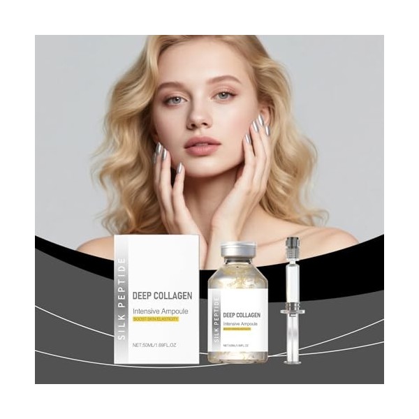 Silk Peptide Ampoule de lifting intensive, sérum lifting intense au collagène profond et aux peptides coréens pour raffermiss...