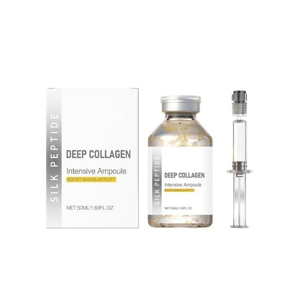 Silk Peptide Ampoule de lifting intensive, sérum lifting intense au collagène profond et aux peptides coréens pour raffermiss...