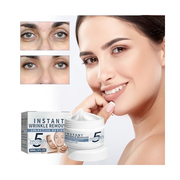Crème Délimination Instantanée des Rides au Rétinol,Lifting Firming Crème anti-âge 5 secondes,Crèmee anti-rides instantanée