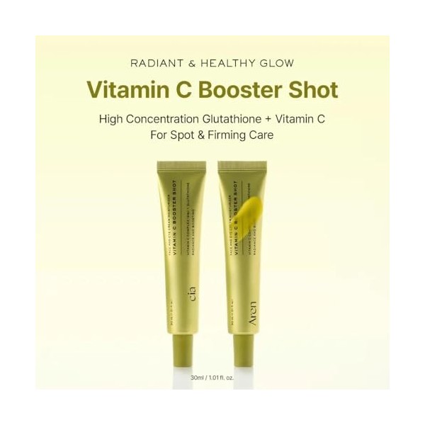 Serum Vitamin C Booster Shot, Haute Concentration Glutathione + Vitamine C, Soin Anti-Taches et Raffermissant, 30ml - Made in