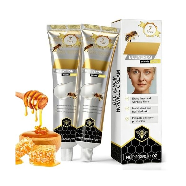 Crème Anti-Rides au Venin d’Abeille,Soin Visage et Cou,Anti-Âge Visage Contre les Rides et Peau Sèche,L Crème Jour et Nuit