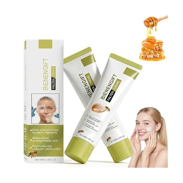 Crème Anti-Rides au Venin d’Abeille,Soin Visage et Cou,Anti-Âge Visage Contre les Rides et Peau Sèche,L Crème Jour et Nuit